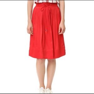 Brand new with tags Club Monaco red drawstring drape skirt